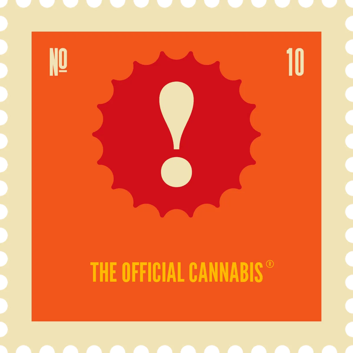 Stamp No 10 Sticker: the design on a kiss-cut stickers